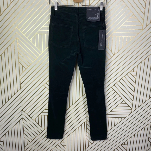 Veronica Beard Kate 10” Skinny Corduroy Jeans in Forest Green Size US 24 - Picture 7 of 12